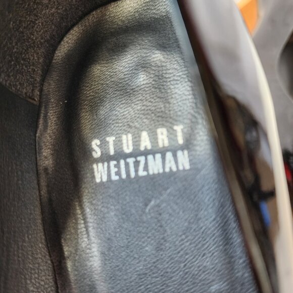 Y2K Vibes Chunky Wooden Heel, Stuart Weitzman Patent Peep Toe Heels Women's 9M - Picture 13 of 16